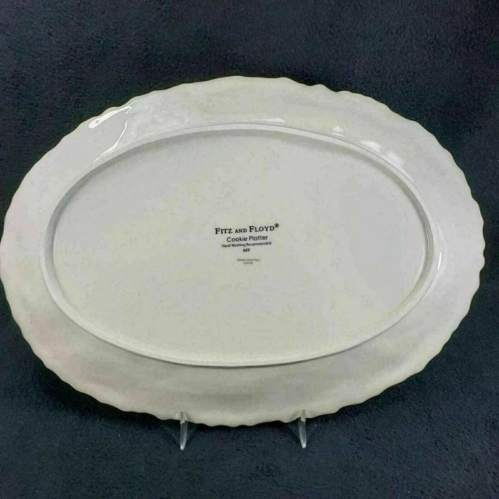 Fitz and Floyd‎ Baked With Love Cookie Platter Christmas Holiday Plate Embossed